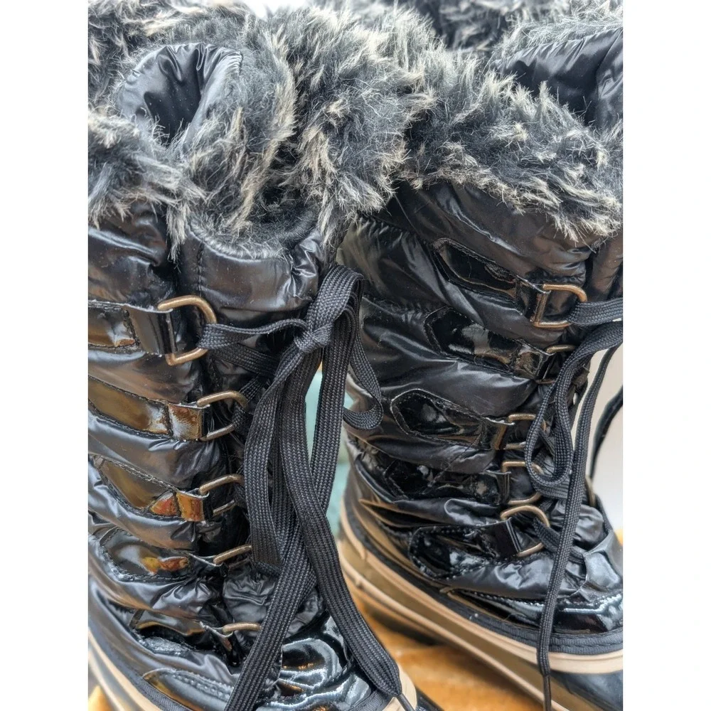 Sporto Wendy Black Winter Boots Sz 9M • Après-Ski Cozy Cabin Puffer Gorpcore